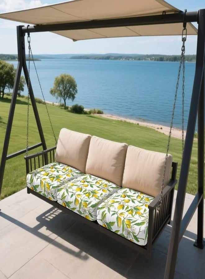 Psesaysky Stretch Individual Seat Cushion Covers Vintage Lemon Sofa Cover Couch Cushion Cover Slipcover Sets Soft Washable Fabric (3 Piece Sofa Cushion Covers - Image 4